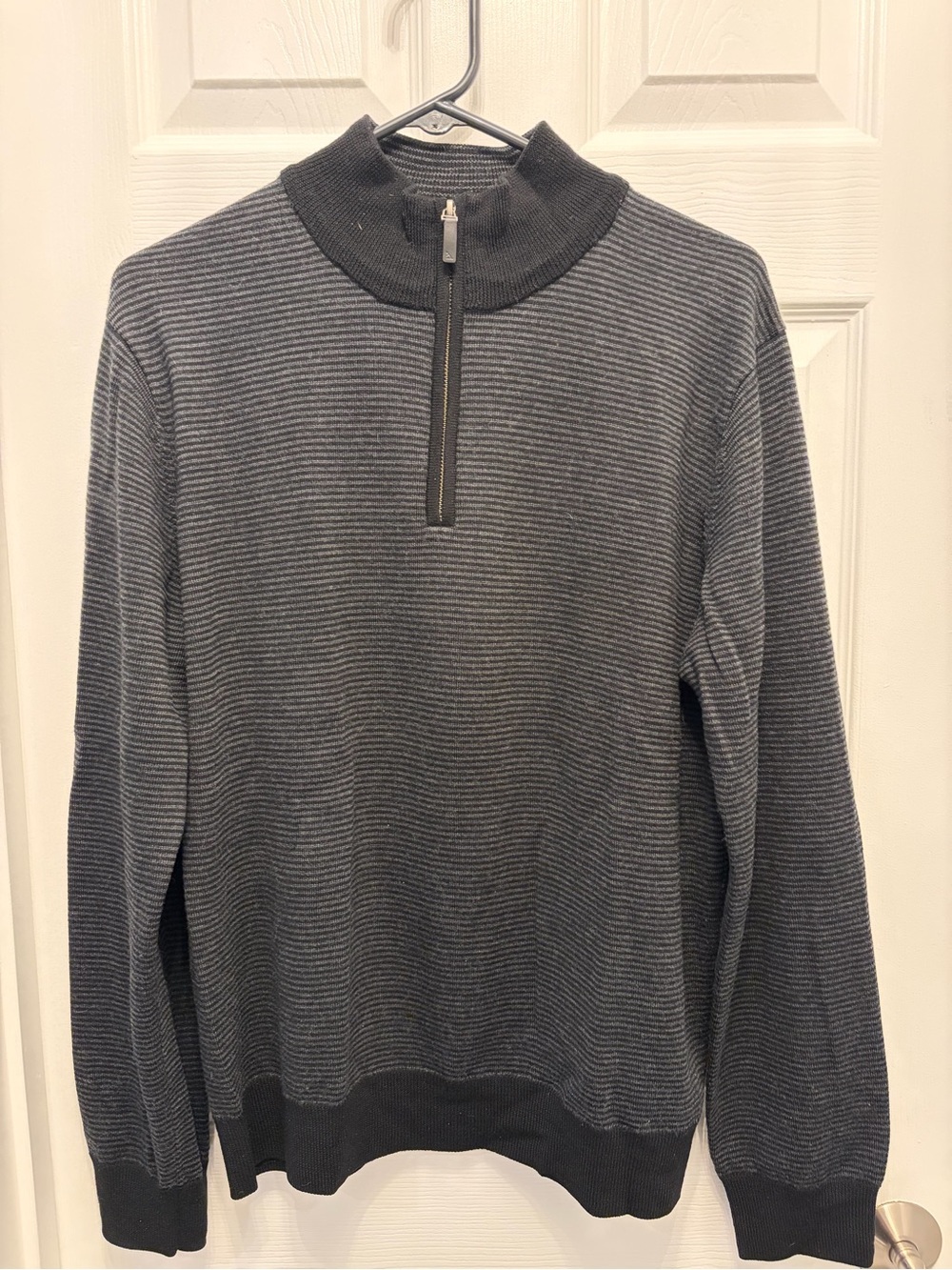 UNTUCKit Men's Charcoal Gray Half-Zip Ribbed Sweater